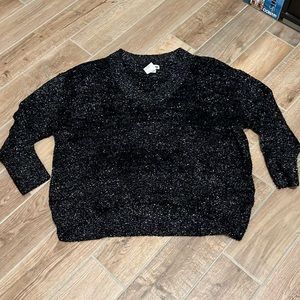 Ava & Vic black shimmery plus size sweater! So versatile! Perfect for holidays!